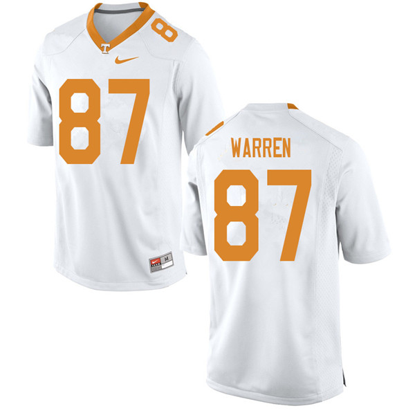 Men #87 Jacob Warren Tennessee Volunteers College Football Jerseys Sale-White - Click Image to Close